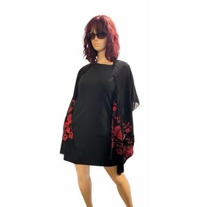 Jessica McClintock Embroidered Flower Kimono Wrap.